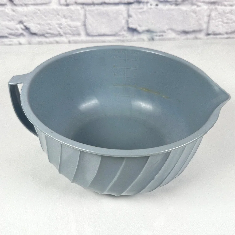 Vintage Shamrock Neatway Blue Swirl 2.5 QT Plastic Mixing Batter Bowl 10Cup READ